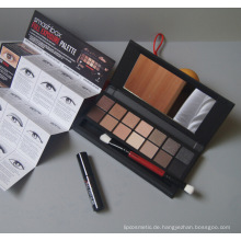 Vollbelichtung &amp; Doppelbelichtung 14-Farben-Palette Lidschatten-Set mit Pinsel und Wimperntusche